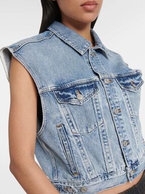Agolde Light Blue Sleeveless Denim Jacket
